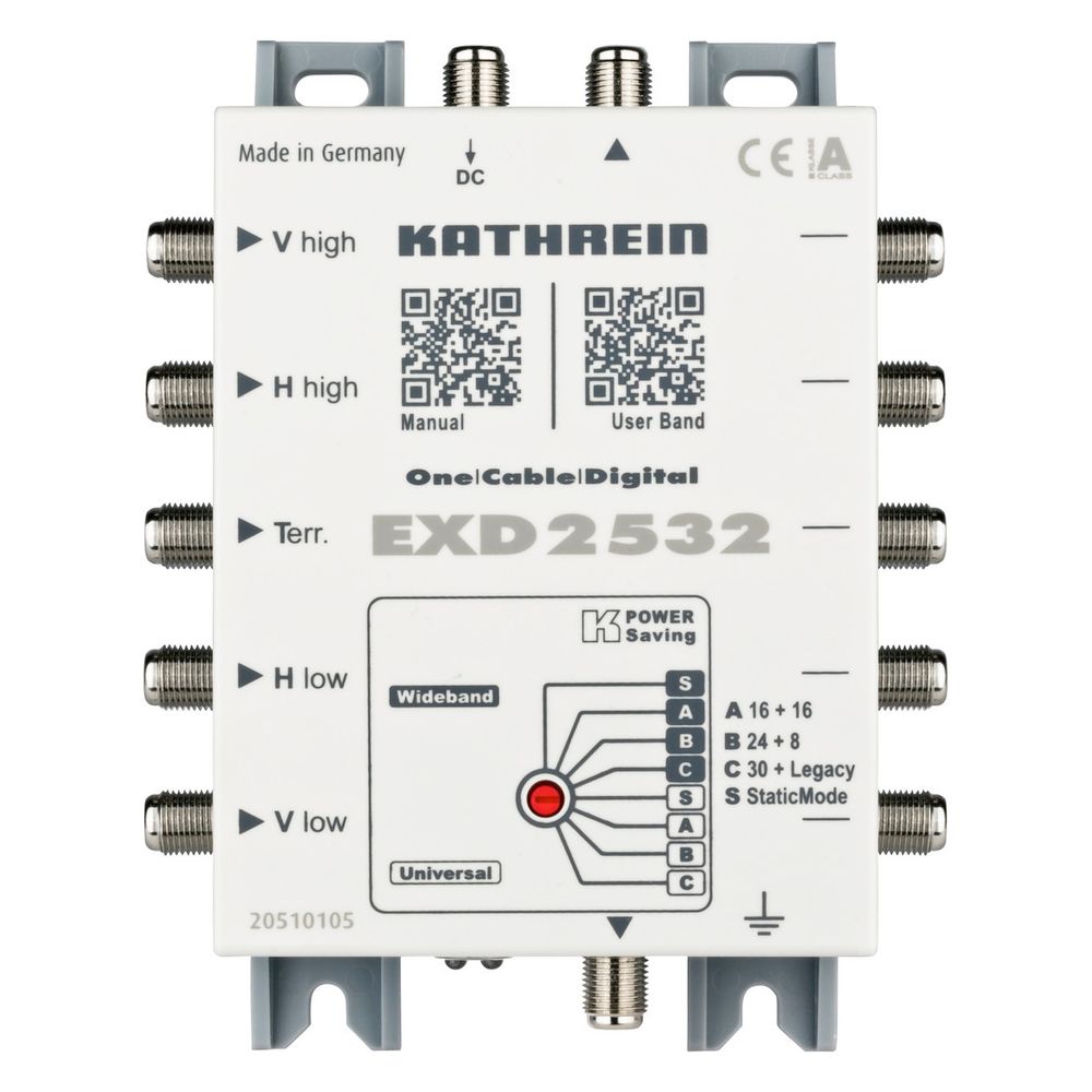 Kathrein Einkabelschalter Exd 2532, 32 Teilnehmer, 5 Eingänge, 14 V / 18 V