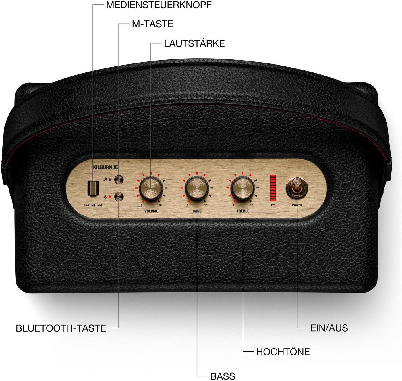 Marshall Kilburn Iii Tragbarer Stereo-lautsprecher Schwarz