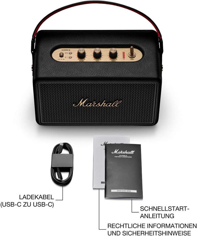 Marshall Kilburn Iii Tragbarer Stereo-lautsprecher Schwarz Bild 3