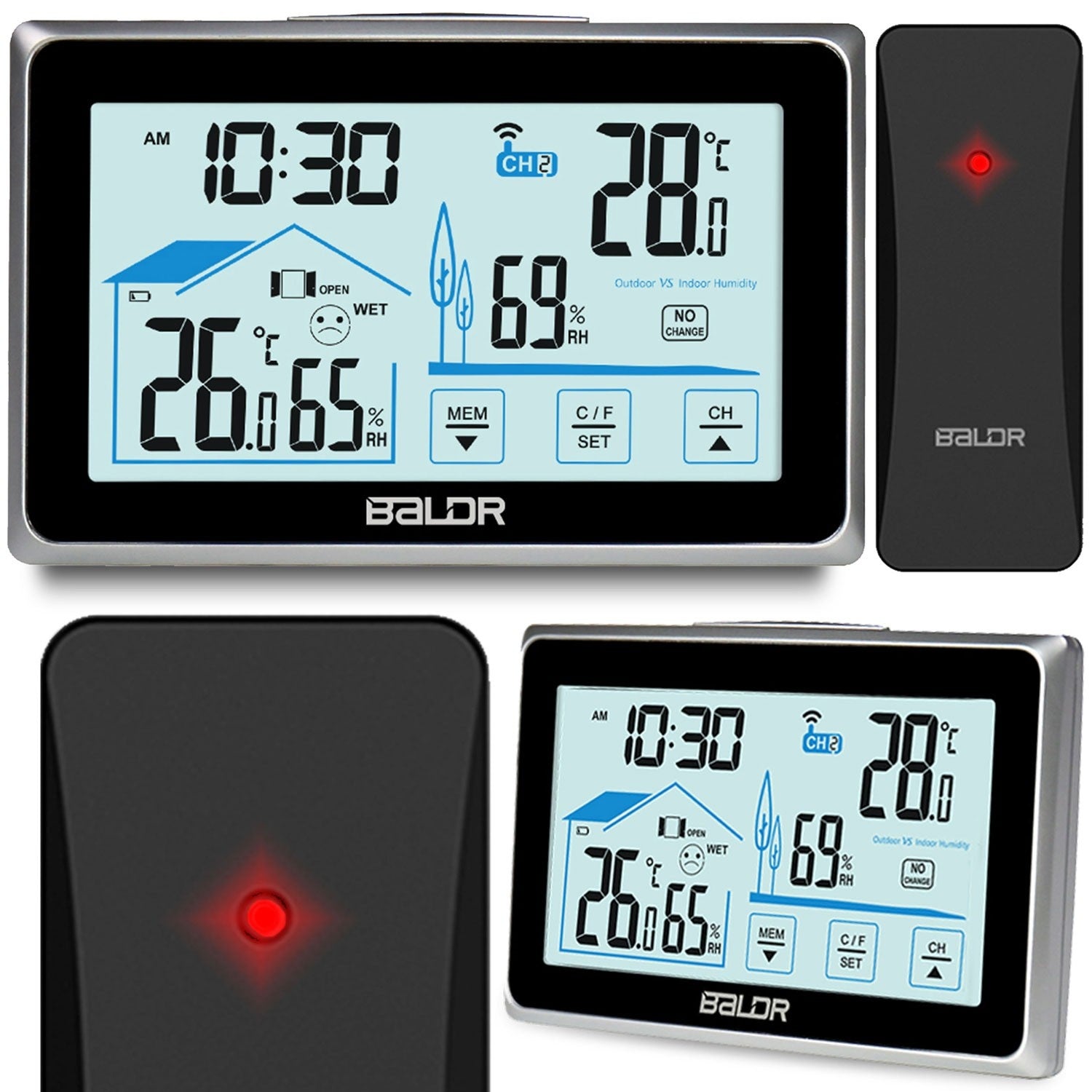 Wetterstation Mit Display Bd-910 Schwarz
