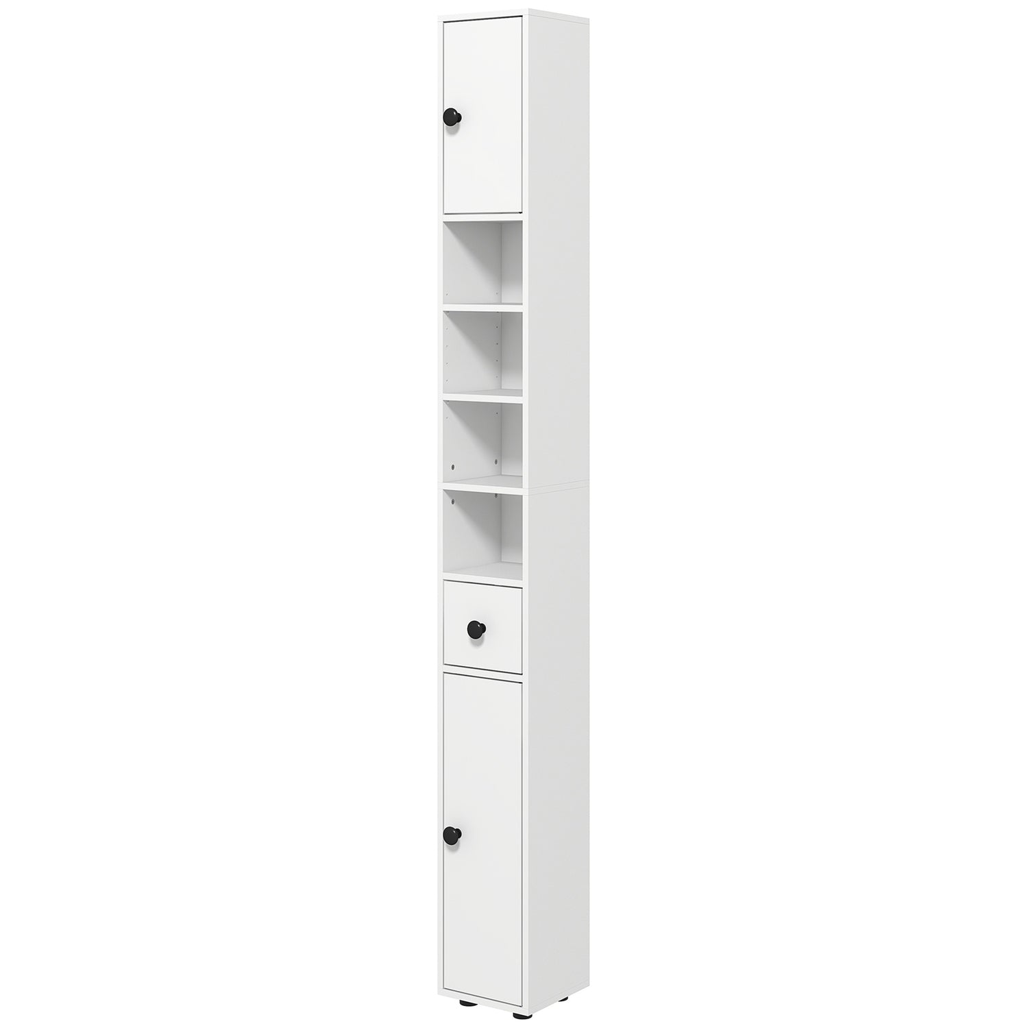 Badezimmerschrank 4 Regale Schublade Spanplatte Schlankes Design Wei 211501814