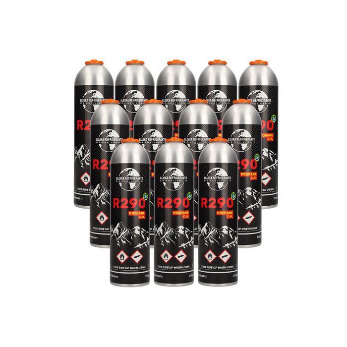 12 X Alaska Kältemittel R290 Propan - 370 G / 750 Ml