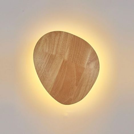 – 3000k Led-wandleuchte Aus Holz – Geometrisches Nordisches Design – Moderne Wandbeleuchtung Für Wohn- Und Schlafzimmer – Materialien: Holz Und Eisen