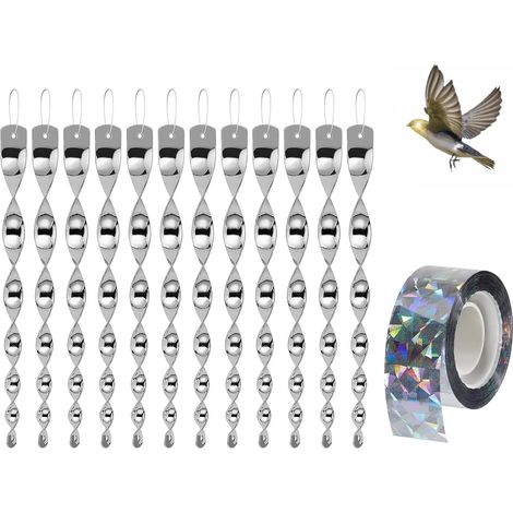 10-teiliges Anti-vogel-spiral-set & 1-teiliges Taubenabwehrmittel, Reflektierendes Taubenabwehrmittel Für Balkone, Wehrt Tauben Und Spechte Ab, Spiralförmiges Und Streifenförmiges Taubenabwehrmittel F