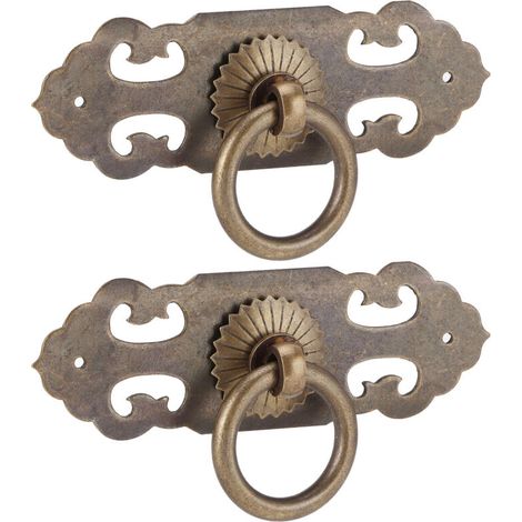 Horizontaler Schubladengriff Aus Kupfer, 2 Sets À 90 Mm, Antiker Hohlmöbelgriff, Möbelteile - Crezuo