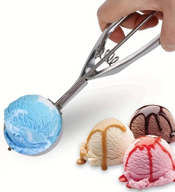 Eiskugelportionierer, Eiskugelportionierer Mit Auslöser, Küchenzubehör, Spülmaschinenfest, 6 Cm Durchmesser, Edelstahl
