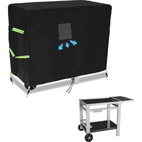 Schutzhülle Für Plancha-grill, L125 X B60 X H80 Cm, Servierwagen, Grillschutzhülle, Wasserdichte Polyesterplane Mit Elastischem Kordelzug, Für Plancha-servierwagen (mittlere Größe)