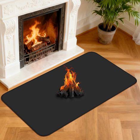 Feuerfeste Matte 120 X 70 Cm, Hitzebeständig Bis 1200 °c, Aus Fiberglas Und Silikon, Rutschfest, Für Kamin, Ofen Und Außenbereich