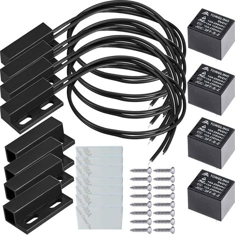 4 Magnetkontaktschalter-sets Nc No 5v 12v 24v 230v Sicherheits-tür-/fensteralarm