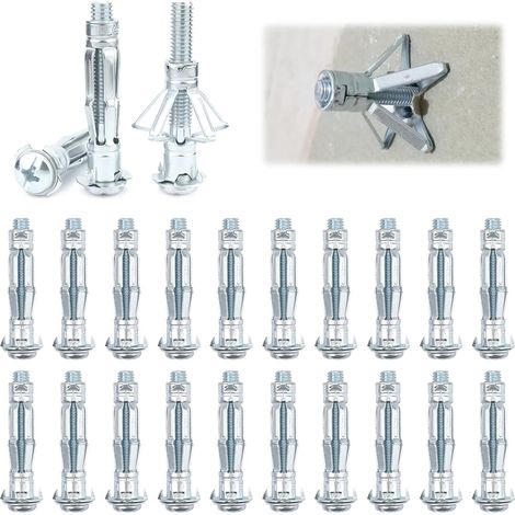 20 Dübel, M8 X 52 Mm, Verzinkter Stahl, Inklusive Schrauben, Für Gipskarton Und Hohlziegel