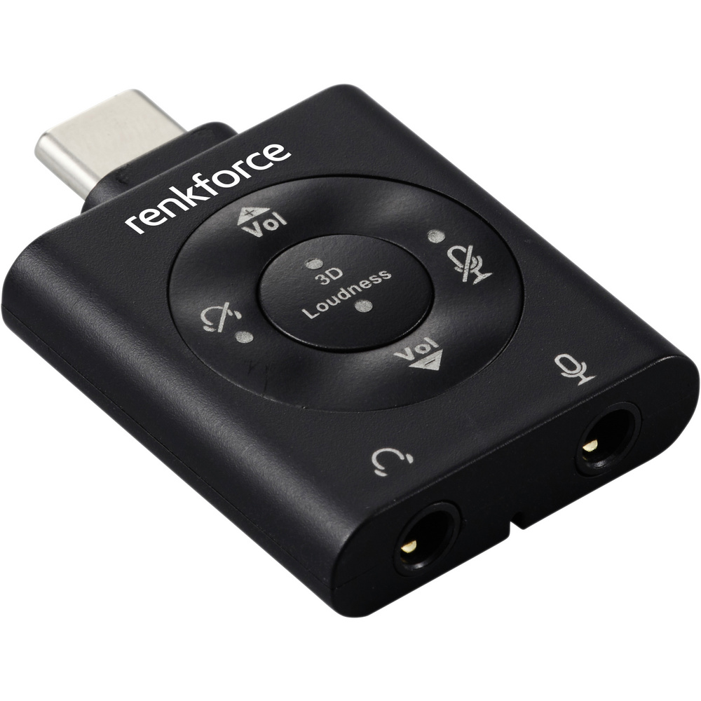 Renkforce Usb-c®, Audio Adapter [1x Usb-c® Stecker - 1x Mikrofon (3.5 Mm Klinke), Kopfhörer (3.5 Mm