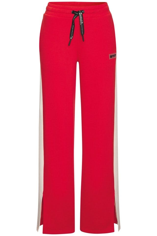 Bench. Loungewear Loungehose mit Seitenschlitzen am Beinsaum und Silikon Logo Badge, Loungewear