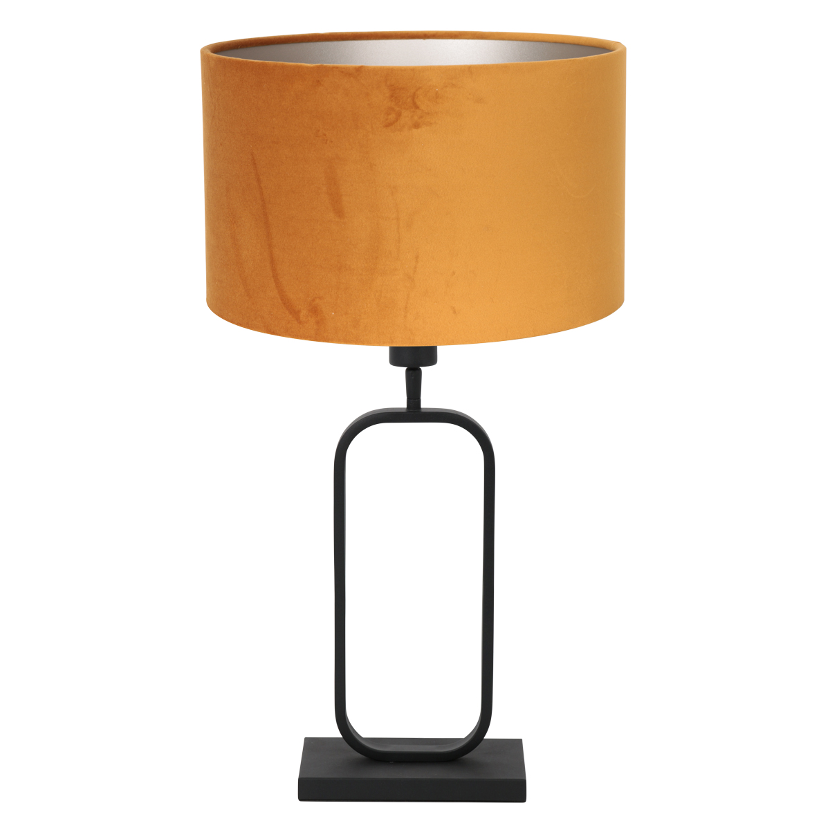Tischlampe - Schwarz - Stang - Metall Veloursstoff - Ø 47cm - E27