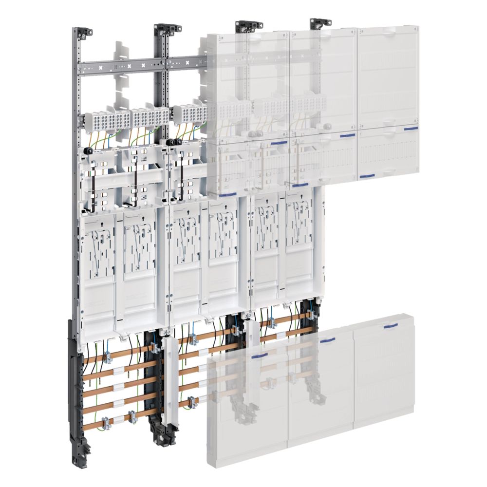 Hager Komplettfeld, Univers Z, 1050 Mm, 6 Zp, Ehz, Dss, 3-feldig, Ausführung Vew-saar