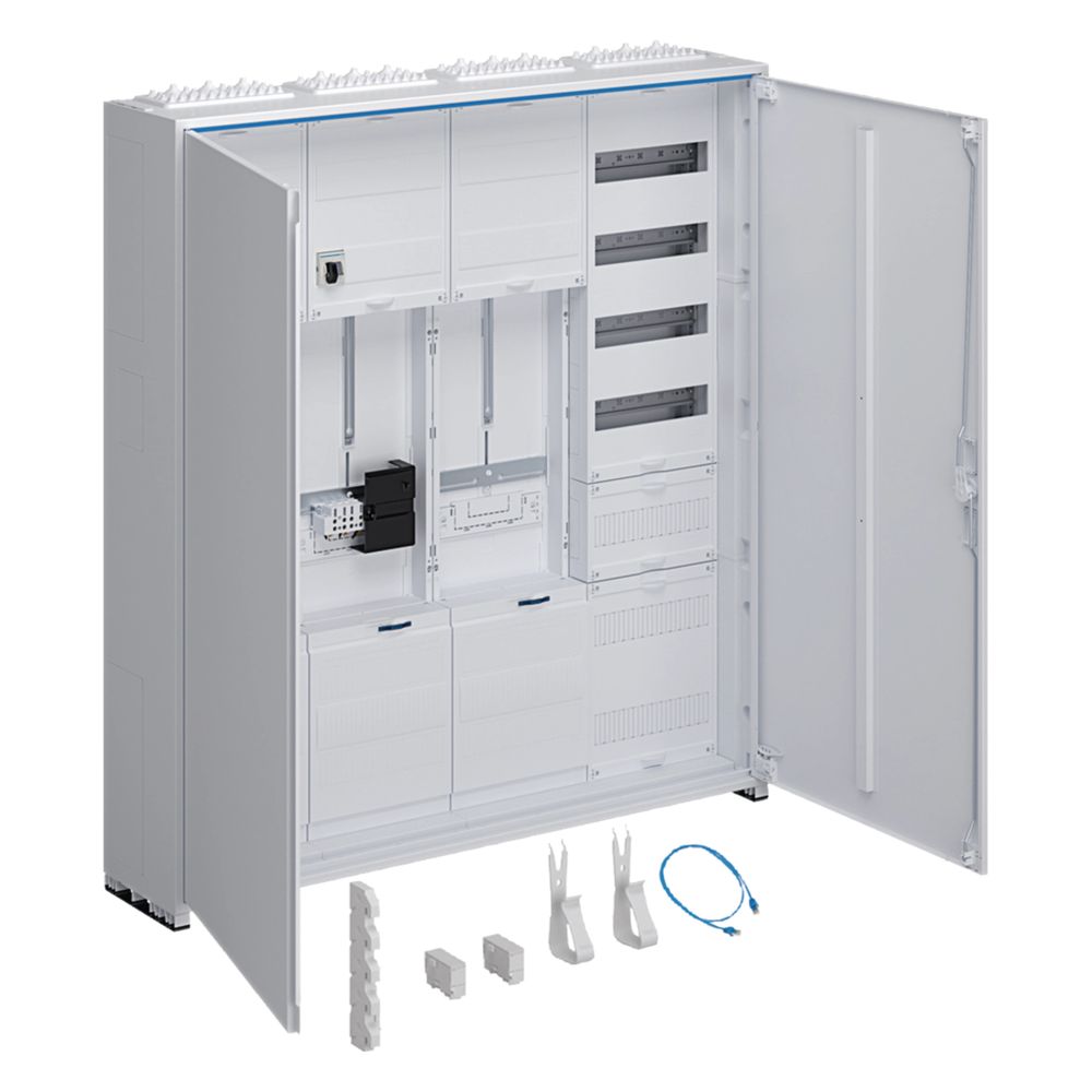 Hager Komplettschr., Univ.z 2zp 3p. 1sg Apz Vt5, H 1100mm, 4-feldig, Zsk, Esa, Zy3n1ls