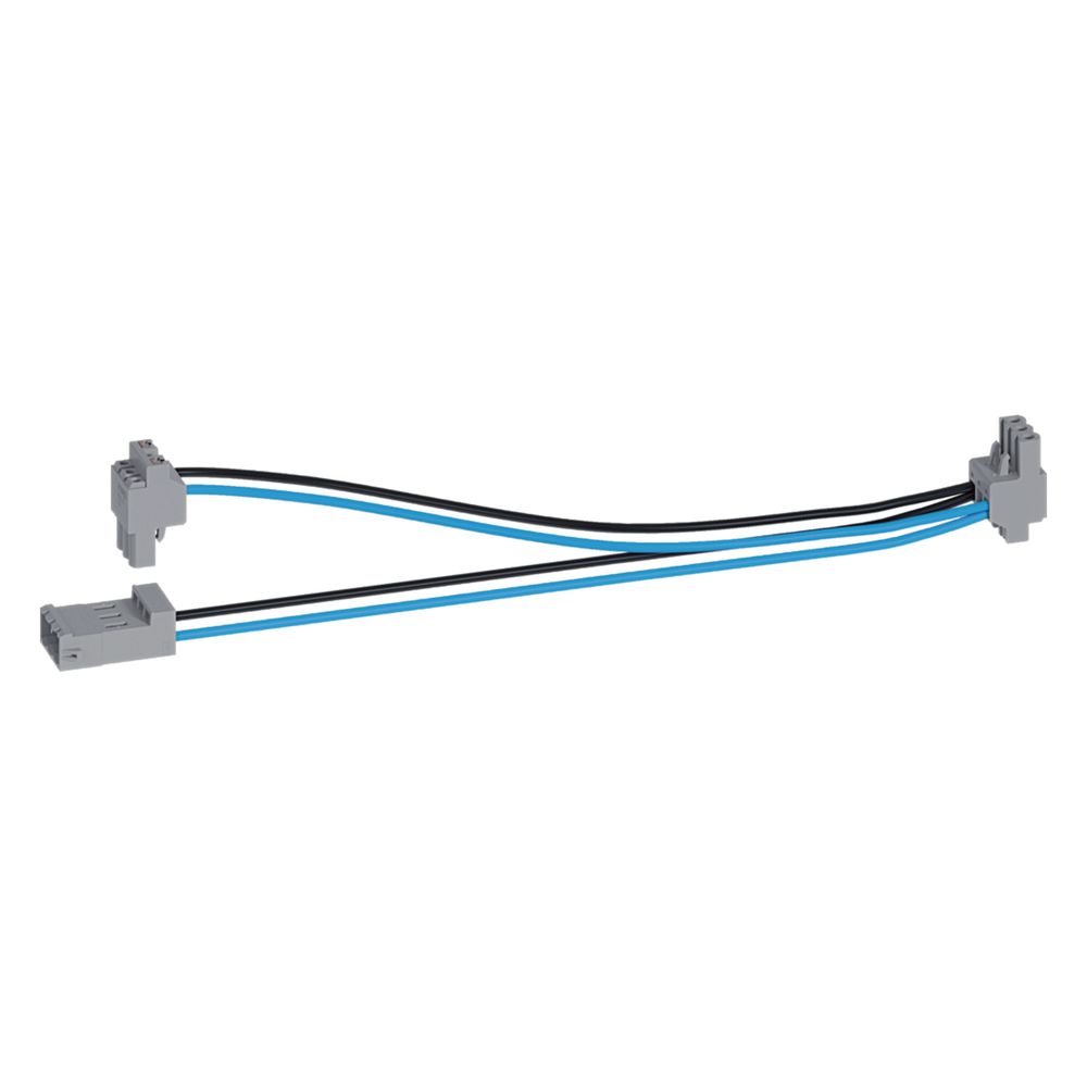Hager Y-leitung, Universz, 2 X 200 Mm, Sw/bl, 1 Stecker/2 Buchse, Vpe 1 Stück