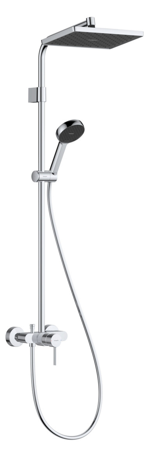 Hansgrohe Activera Q - Duschset Mit Armatur, 29 × 18 Cm, 2 Strahlarten, Ecosmart, Chrom 28747000