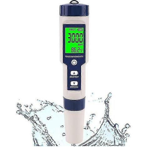 Honornic – Pool-salinometer, Digitales Salinometer, Hochpräzises 5-in-1-salinometer, Wasserdichtes Testkit Ip67 – C10
