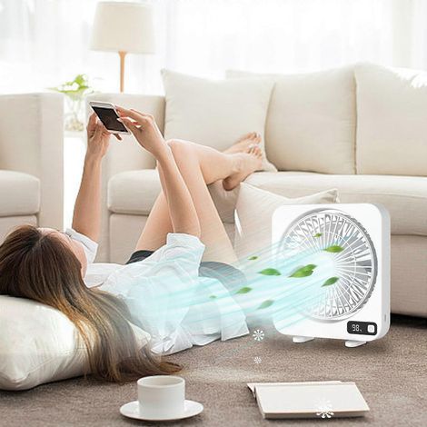 Honornic – Digitaler Tischventilator, Wiederaufladbarer Tischventilator, Mini-ventilator Für Zuhause, Tischventilator, Umwälzventilator