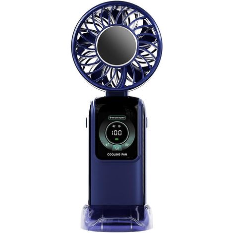 Honornic - Leiser Tragbarer Ventilator 3600 Mah, Leistungsstark Und Leise, Aus Abs, Ideal Für Schlafzimmer, Büro Und Schule (blau).