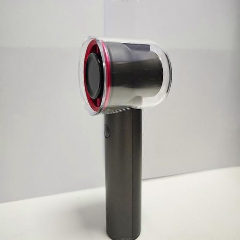 Honornic - Kleiner Tragbarer Ventilator Mit Digitalanzeige, Usb-aufladbar, Grau.