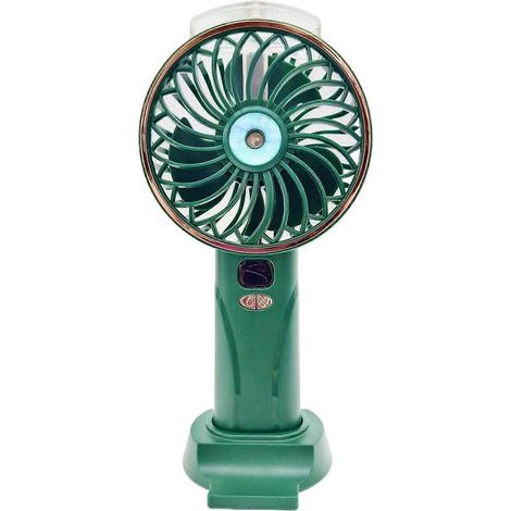 Honornic – Tragbarer Ventilator, Kleiner Kühlventilator, 2400 Mah, Tischventilator, 5 Geschwindigkeitsstufen, Ideal Für Reisen Und Outdoor-aktivitäten, Grün-goldenes Eddy-design