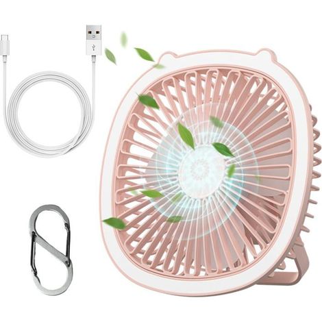 Honornic – Tragbarer, Leiser Ventilator Mit Drei Geschwindigkeitsstufen, Mini-ventilator Mit Sanftem Lichtwechsel