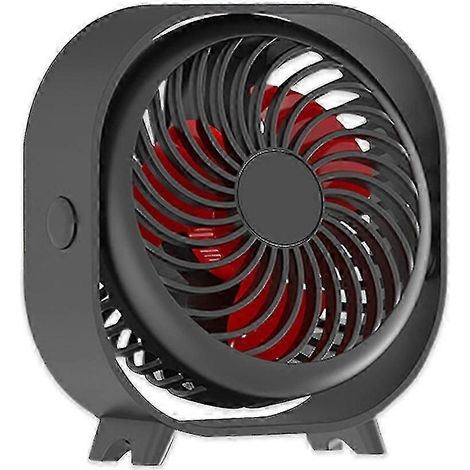 Honornic – Wiederaufladbarer Tischventilator, Mini-ventilator Für Büro, Studentenzimmer Oder Zuhause, Leise, Schwarz