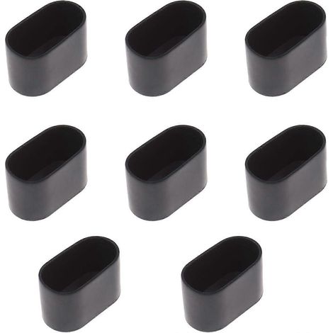Honornic – Set Mit 8 Ovalen Tisch- Oder Stuhlbeinkappen – Weichgummi – Kratzfest – 40 X 20 Mm – Schwarz