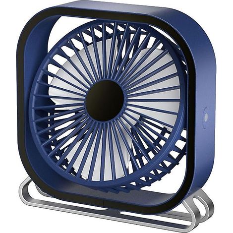 Honornic – Usb-tischventilator, Mini-tischventilator, 180°-drehung, Tragbar, Leise, 3 Geschwindigkeitsstufen, Verstellbar, Blau