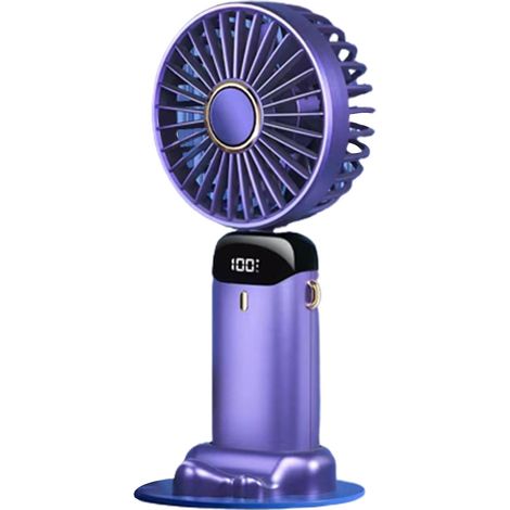 Honornic - Mini Tragbarer Outdoor-ventilator, Dual-akku, 5 Geschwindigkeitsstufen, Ideal Für Camping Und Wandern (lila).