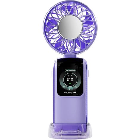 Honornic - Leiser Tragbarer Ventilator 3600 Mah, Leistungsstark Und Leise, Abs-textur, Ideal Für Schlafzimmer, Büro Und Schule, Lila.