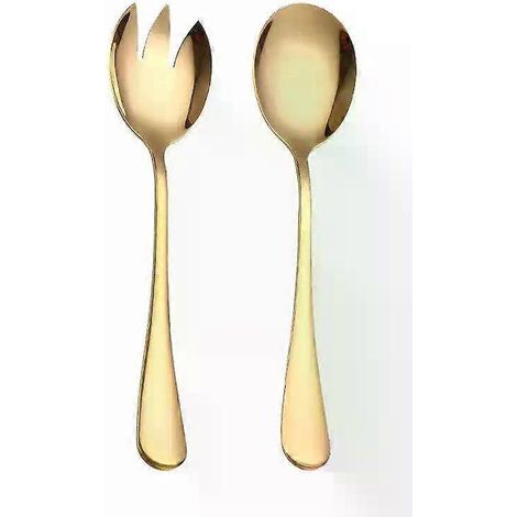 Honornic - Spklifey Gold Besteckset: Salatlöffel, Gabel, Salatlöffel Aus Edelstahl, Servierlöffelset, Farbenfrohe Und Originelle Löffel