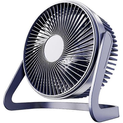 Honornic - Usb-tischventilator, 1 Blauer Tischventilator, 3 Geschwindigkeitsstufen, 360°-drehung, Leise, Tragbar, Ideal Fürs Büro.