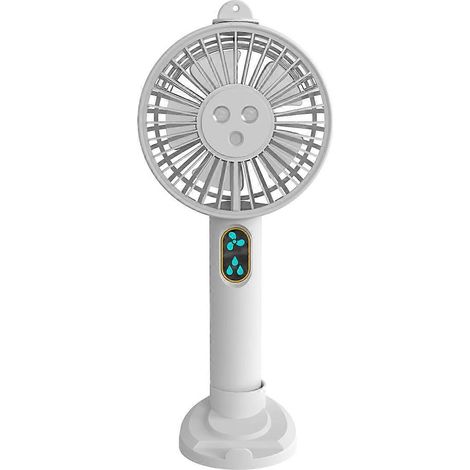 Honornic - Wiederaufladbarer Tragbarer Ventilator Mit 2000 Mah, Ständer Und 3 Verstellbaren Luftdüsen, Weiß.