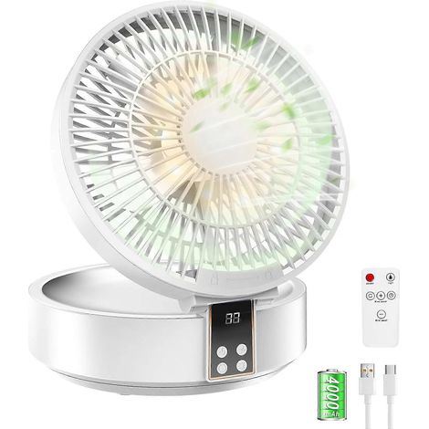 Honornic – Extrem Leistungsstarker Und Leiser Ventilator, Tragbarer Tischventilator, Usb-aufladbarer Schreibtischventilator, 4000-mah-akku, 120°-drehung