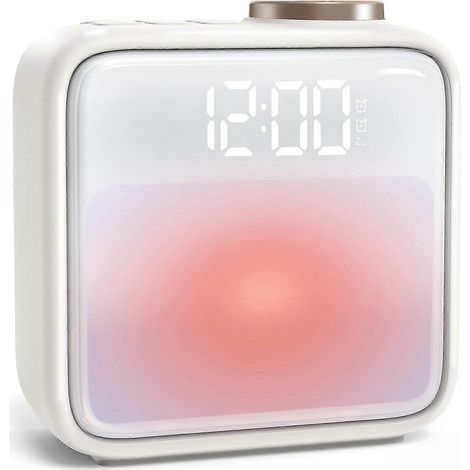 Honornic - Schlafzimmerwecker Mit Eingebauter Batterie, Nachtlicht, 6 Beleuchtungsmodi, Weißem Rauschen, Doppelalarm Und Schlummerfunktion.