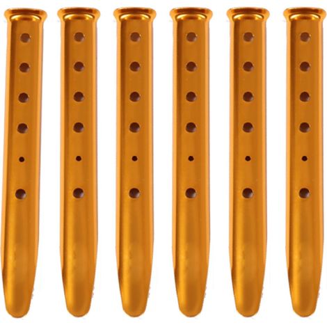 Apex Zeltnägel 31 Cm Aluminiumlegierung Sandheringe 6 Stück Für Wanderzelte, Markisen, Planen (orange)