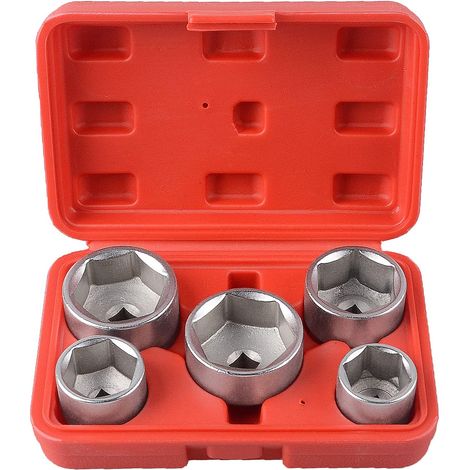 Apex 5-teiliger 3/8" Vierkantantrieb Cr-v Ölfilter-entfernungs-steckschlüsselsatz (24, 27, 32, 36, 38 Mm, 6-kant)