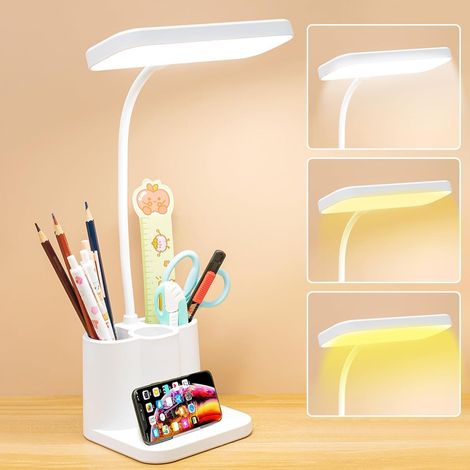 Grüne, Wiederaufladbare Kinder-schreibtischlampe – Flexibler Arm, 3 Temperaturstufen – Fürs Schlafzimmer