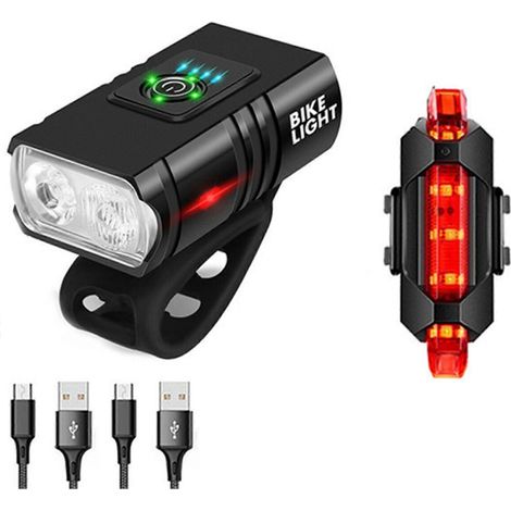 Led-front- Und Rücklichtset Für Rennrad/mountainbike, Ideal Für Nachtfahrten.