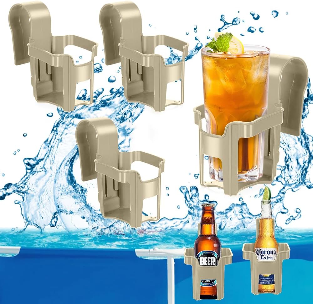 Ccykxalot De 4 Porte-gobelets Pour Bord De Piscine, Porte-gobelets À Eau, Porte-gobelets, Accessoires De Piscine, Pour Piscine, Fête, Parc Aquatique