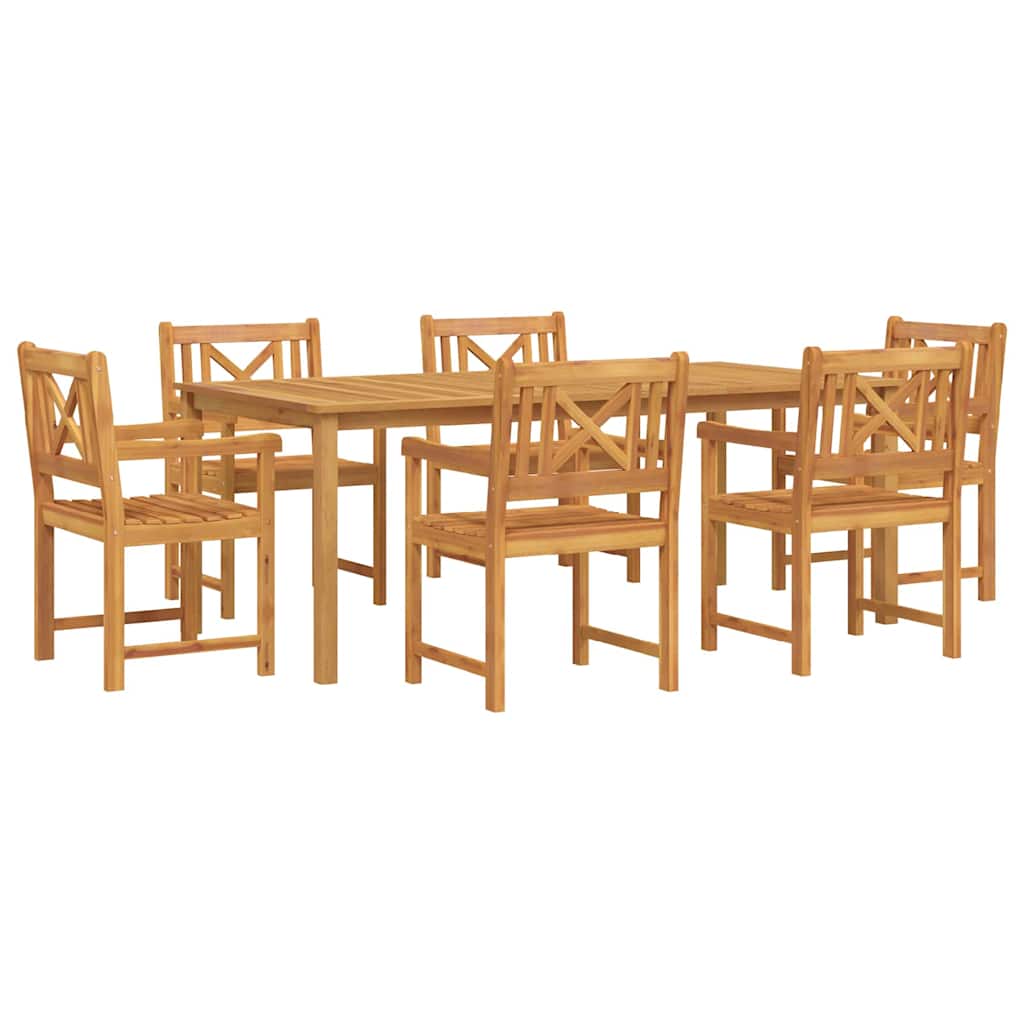 Maison Exclusive - Garten Essgruppe 7 Stk. 6-sitzer Braun Massivh