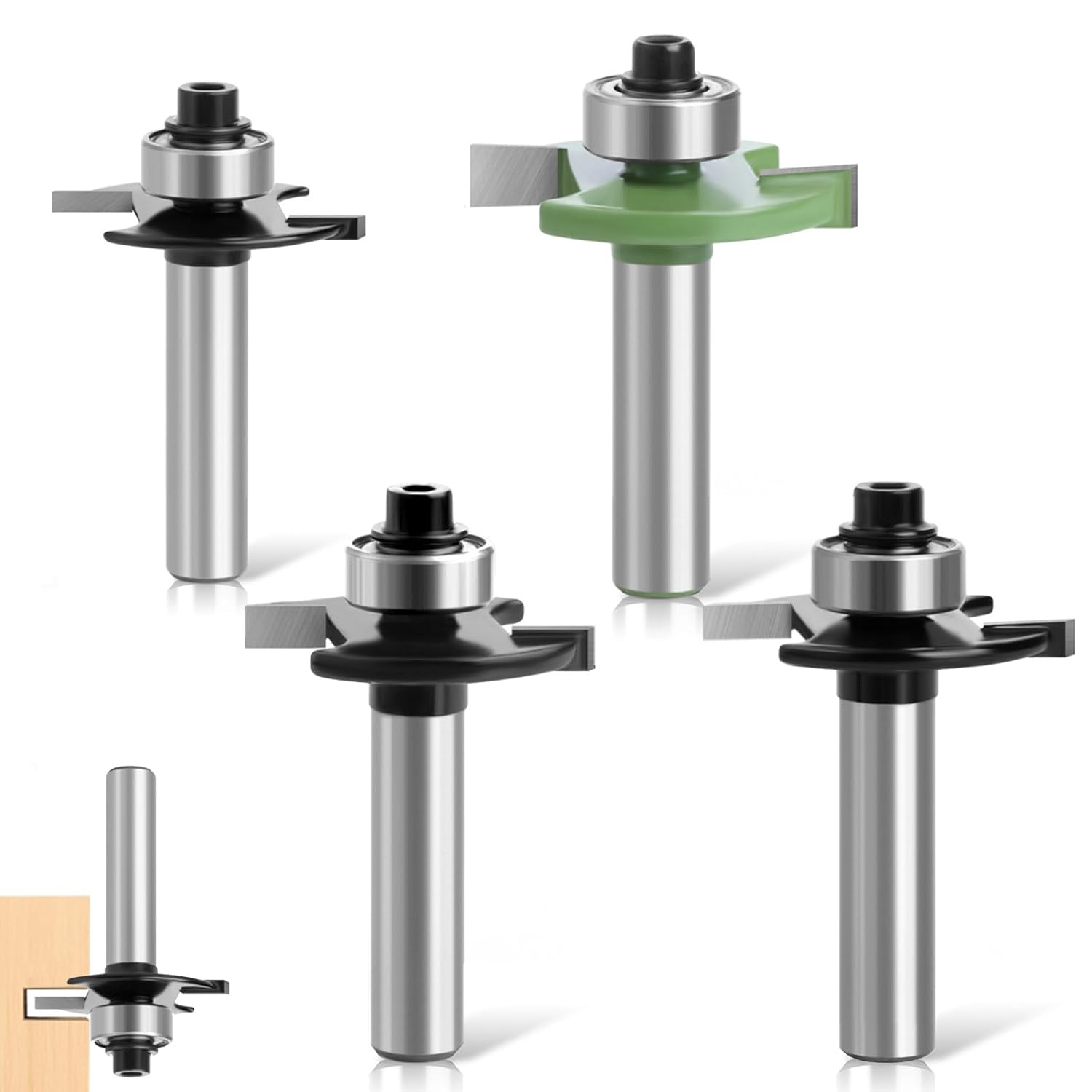 Fräserset, 4-teiliges Set Nutfräser Für Scheiben, 8-mm-schaft-federfräser, Kugellagerwerkzeuge