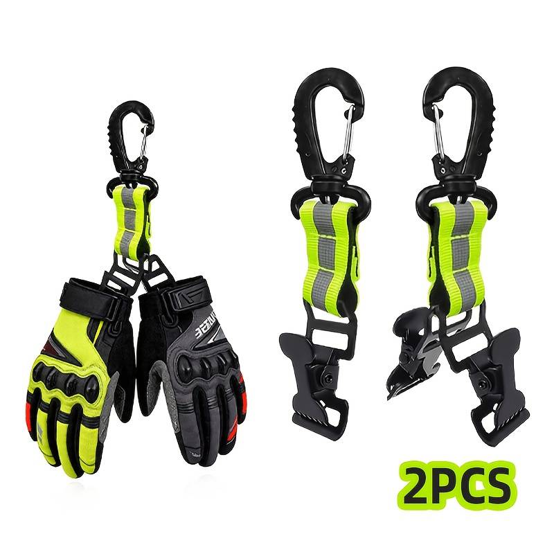 Zwei Nylon-handschuhclips, Einer Mit Einem Einfachen Haken Und Einer Mit Einem Doppelhaken, Mit Gezahnten Griffen, Gut Sichtbarer Handschuhhalter, Geeignet Für Feuerwehrleute Und Bauarbeiter.