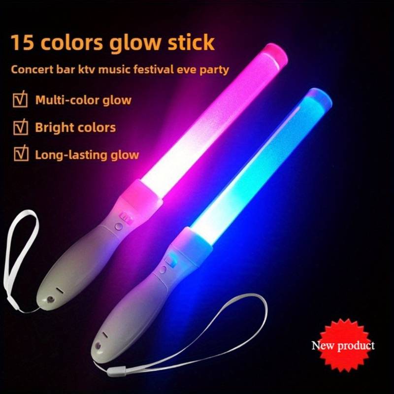 Set Mit 3 Led-leuchtstäben, 15 Farbwechselmodi, Geeignet Für Partys, Konzerte, Nächtliche Veranstaltungen, Weihnachts- Und Geburtstagsgeschenke Sowie Notbeleuchtung (aaa-batterien Nicht Enthalten).