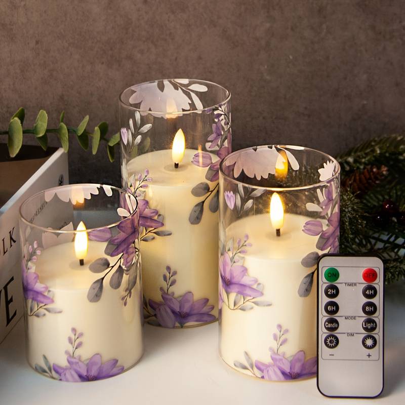 Set Aus 3 Rauchfreien Led-kerzen In Blumenform Mit Fernbedienung Und Timer, Ideal Für Heiratsanträge, Weihnachten, Valentinstag Und Als Dekoration Für Hauspartys.