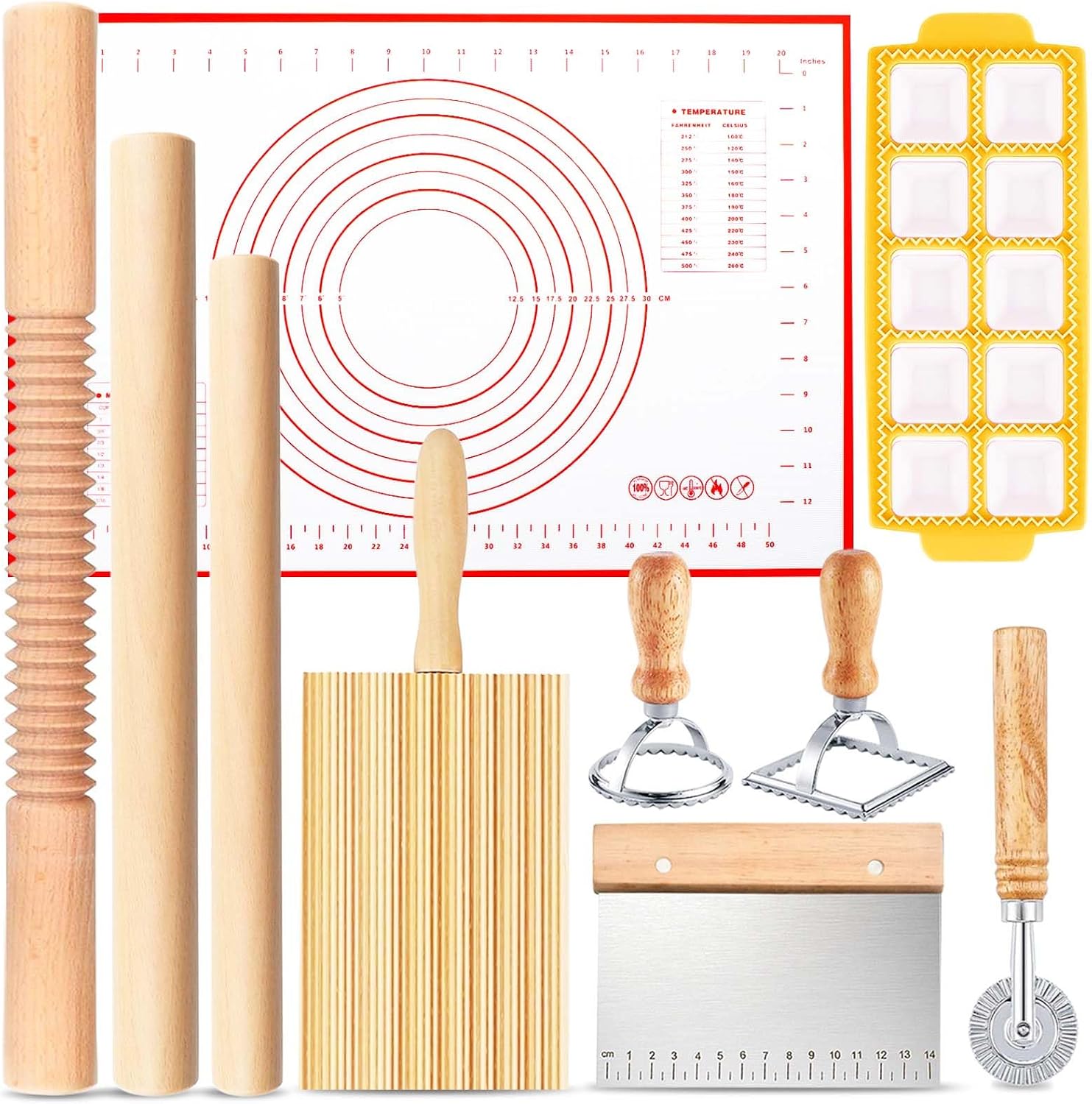 Pasta-utensilien, 10-teiliges Pasta-set Aus Holz
