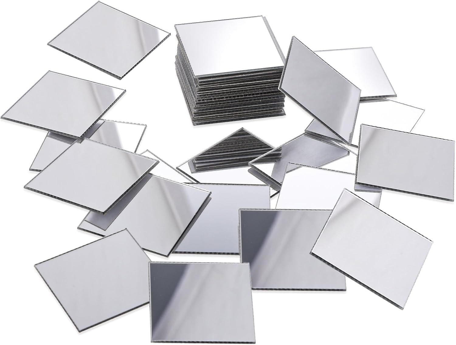 Mini-handarbeitsspiegel, 100 Stück Pro Packung, 2,5 Cm Große Quadratische Acrylaufkleber, Geeignet Für Diy-projekte, Zum Dekorieren Von Badezimmerwänden Und Tischen.
