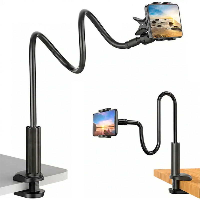 360° Drehbarer Handyhalter Fürs Bett, 120 Cm Flexible Klemme, Sicherer Halt, Freihändige Halterung Für Tischtelefone Im Schlafzimmer